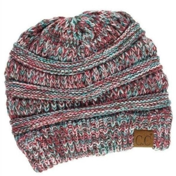 🔵3/$30 Teal Brick C.C Beanie 4 tone knit beanie - Picture 2 of 3